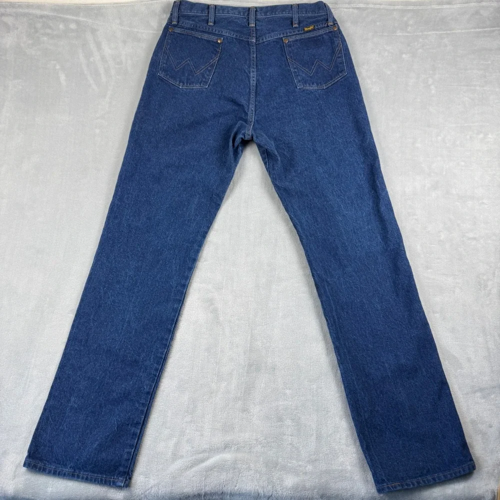 Wrangler 13MWZPW Cowboy Cut Jeans Mens 36x36 Indigo Straight Leg Y2K Made in USA - Picture 2 of 11
